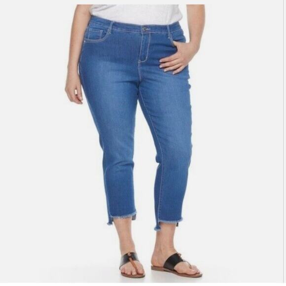 Gloria Vanderbilt Jordyn Jeans Ankle Fray 18W - Picture 1 of 13